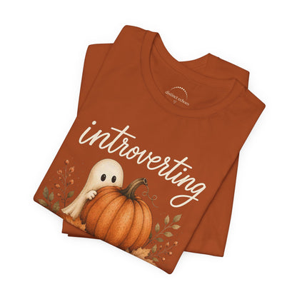 Introverting Ghost Pumpkin Tee — Cute Halloween T-Shirt