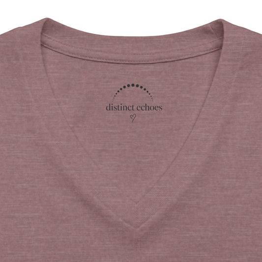 "Fall Is For Everyone"  Faux - Embroidery - Women's V-Neck Tee