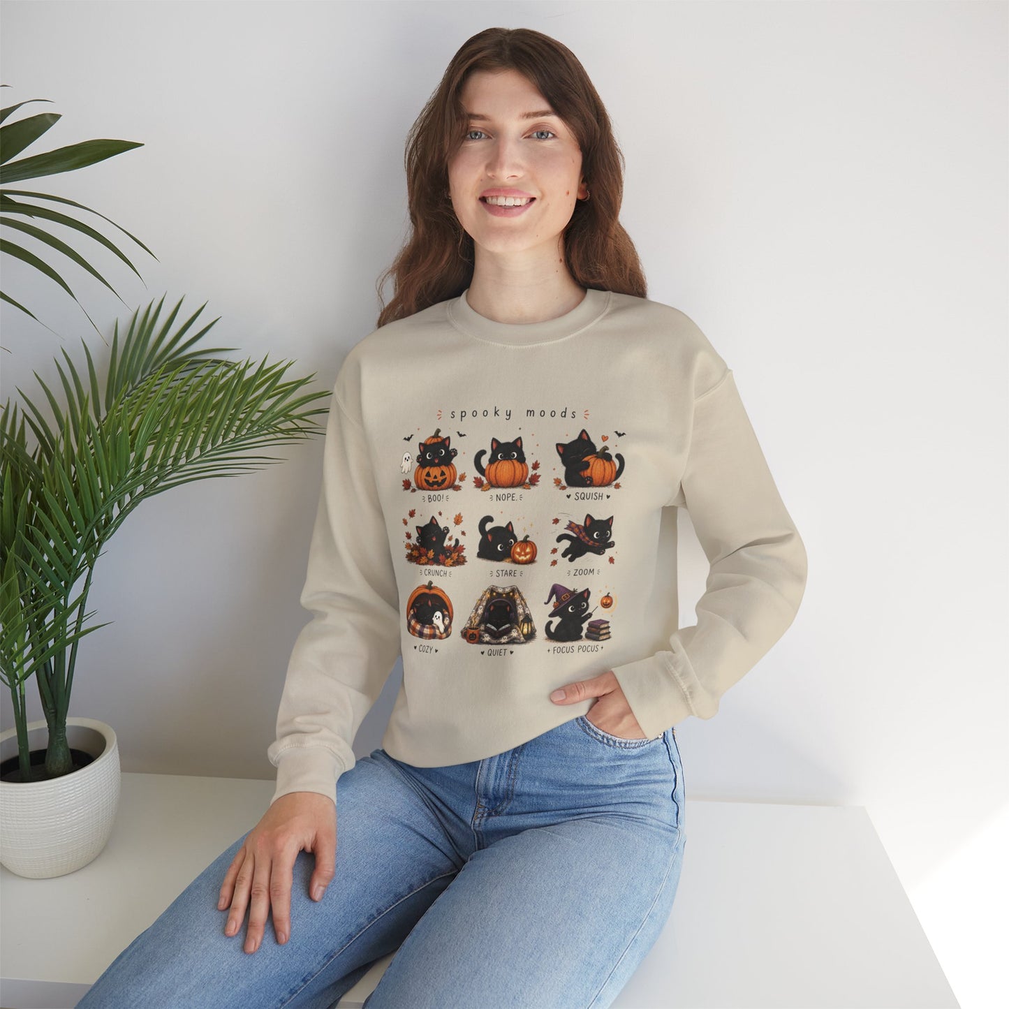 Mini Cats Halloween Sweatshirt — "Spooky Moods"