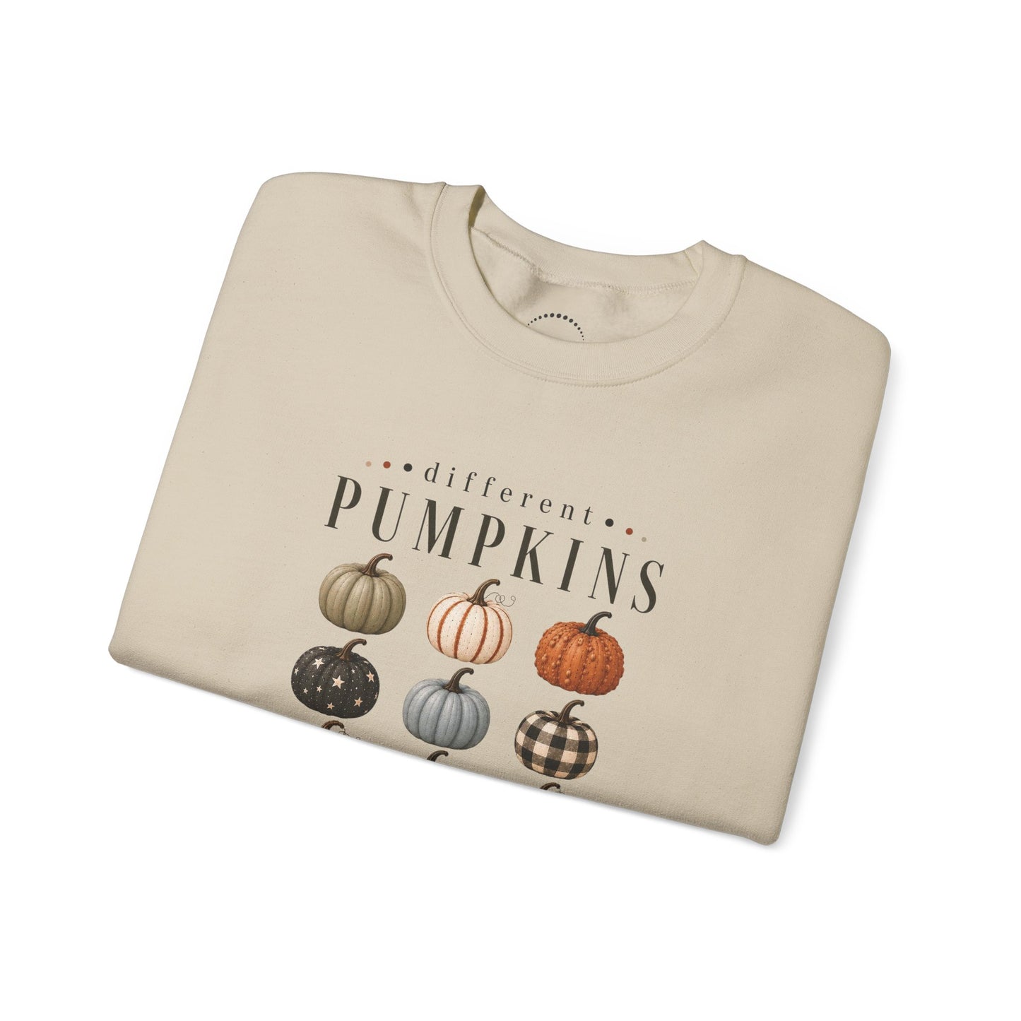 Crewneck Sweatshirt — 'Different Pumpkins, Same Patch' Fall Graphic Pullover