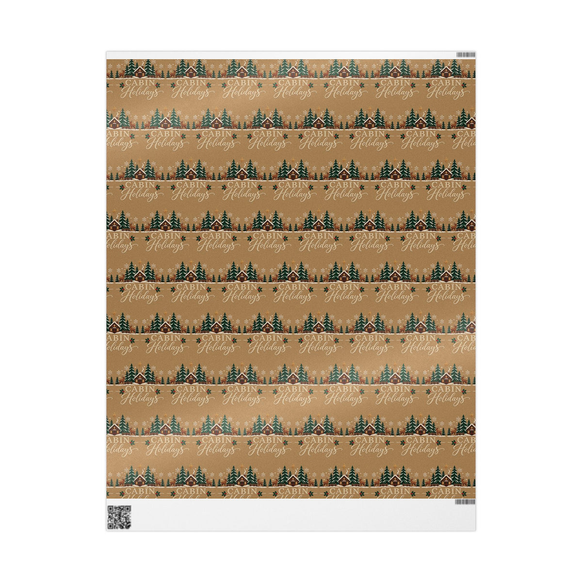 Cabin Holidays  - Woodland Trees Wrapping Paper 30" x 36"