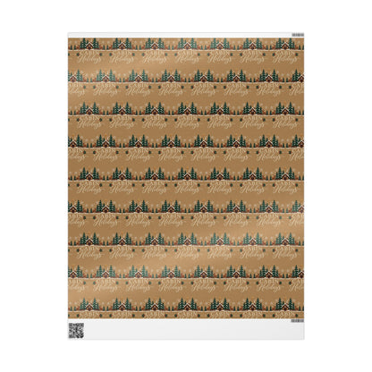 Cabin Holidays  - Woodland Trees Wrapping Paper 30" x 36"