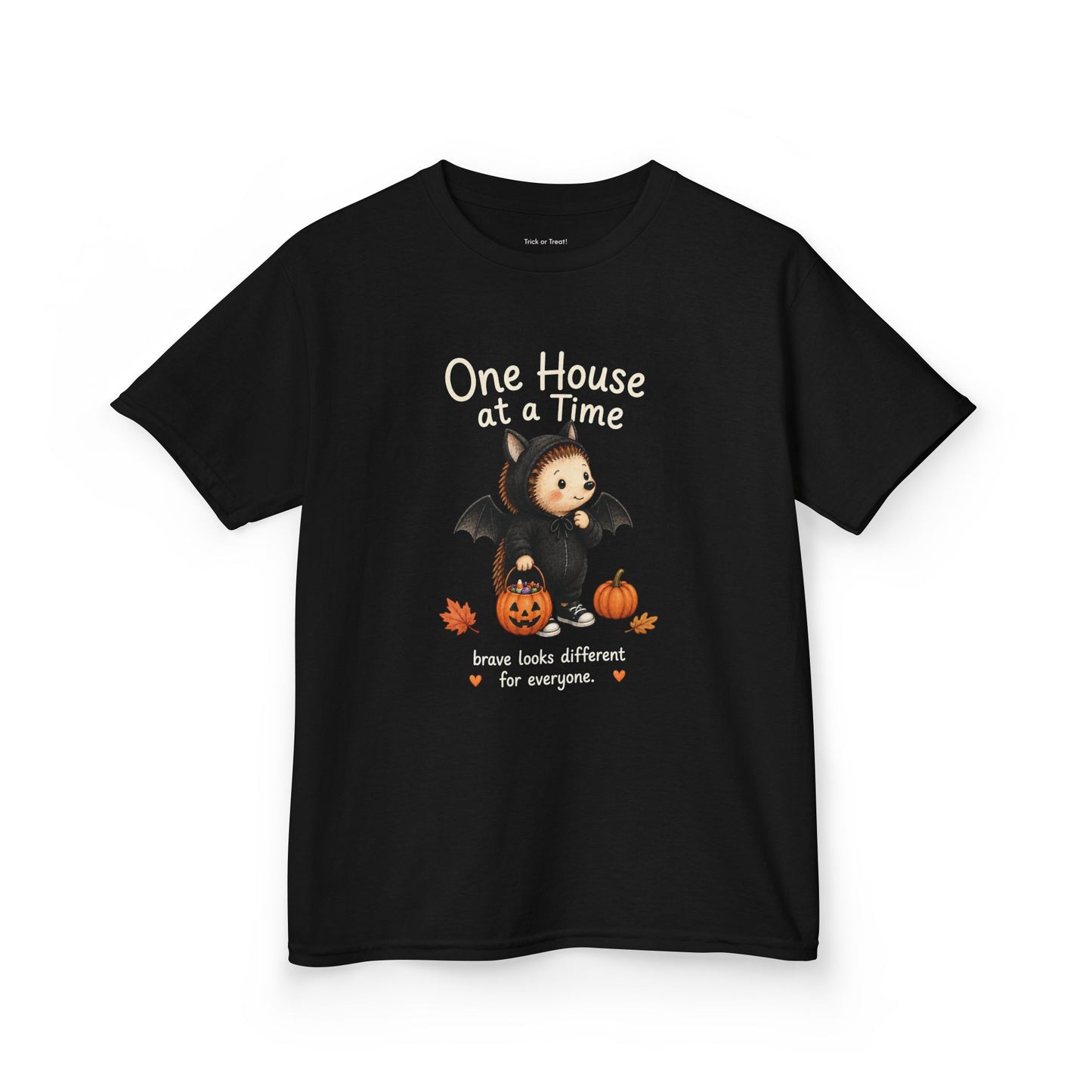 Youth T-Shirt - "One House at a Time"  Bat Halloween Tee
