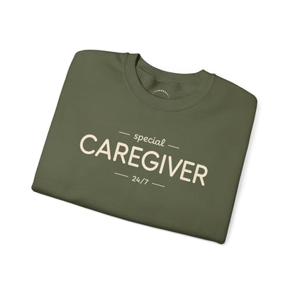 Caregiver Crewneck Sweatshirt — "Special Caregiver 24/7" Comfort Pullover