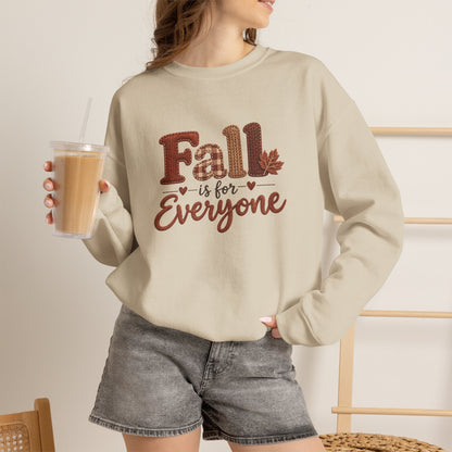 "Fall Is For Everyone " Faux-Embroidery Sensory Friendly Sweatshirt