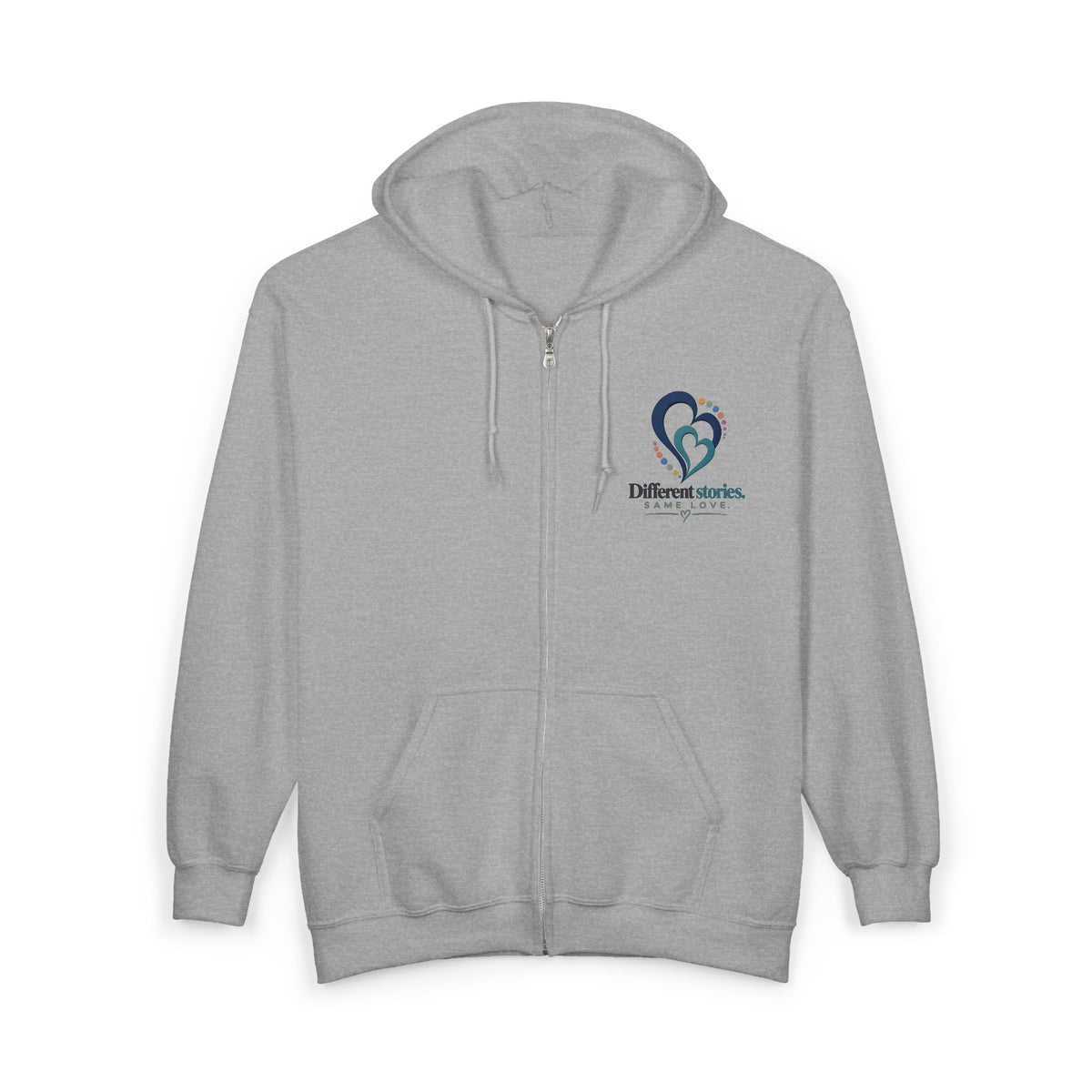Love Without Limits Full Zip Hoodie — "Different Stories Same Love"  Signature Collection No. 002