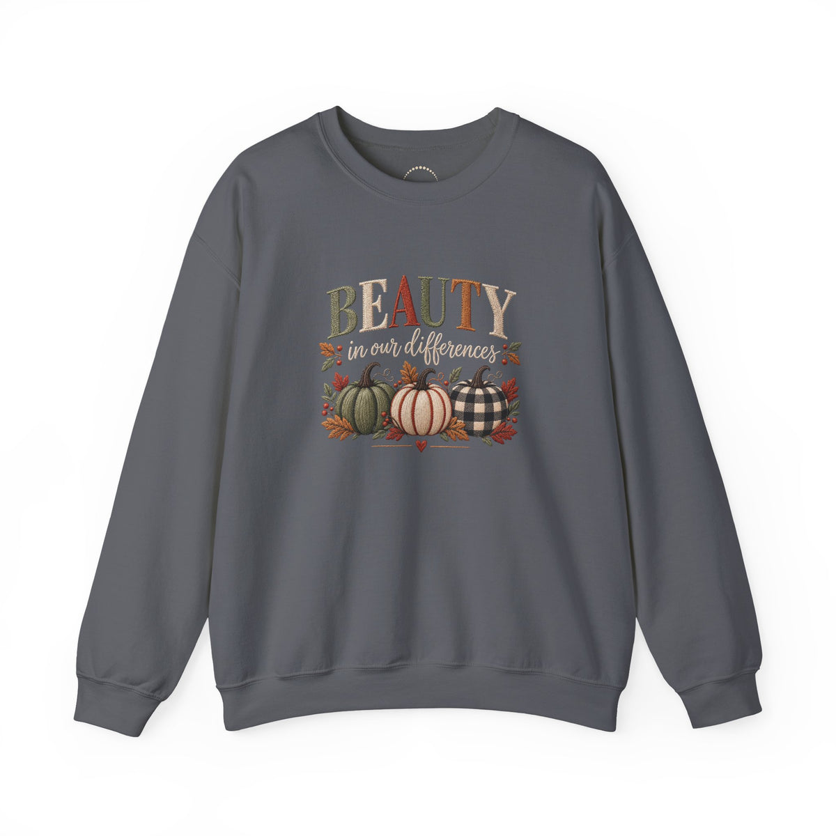 "Beauty in Our Differences" - Cozy Faux-Embroidery Autumn Sweatshirt