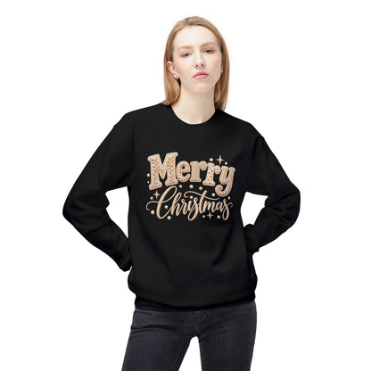 Merry Christmas Faux-Embroidery -  Midweight Crewneck Sweatshirt, S - 4XL