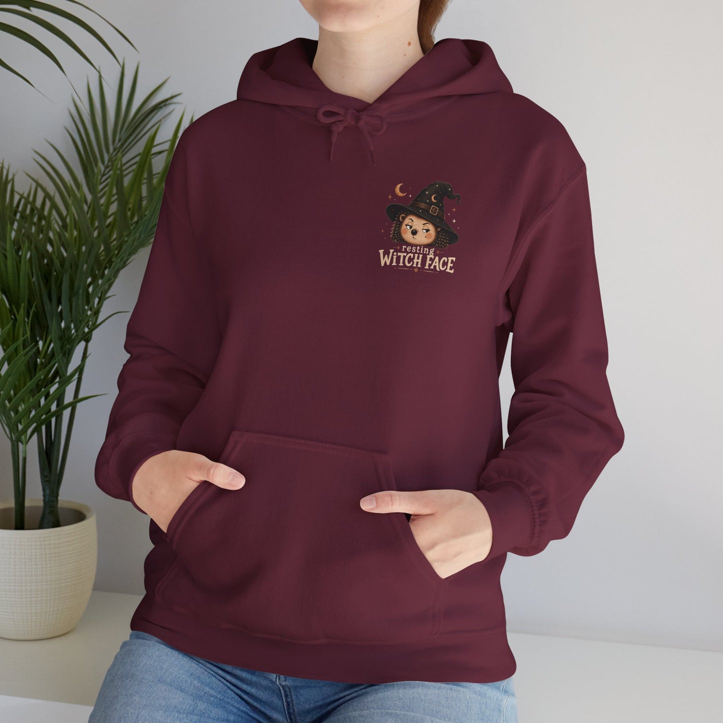 Halloween Hoodie - "Resting Witch Face" Funny Fall Graphic Comfort