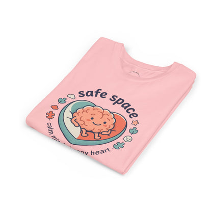 Youth Tee — Safe Space Calm Mind Happy Heart Soft Graphic