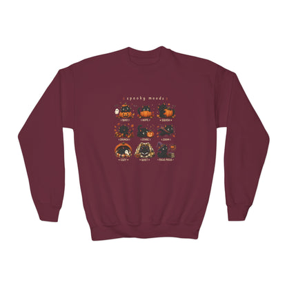 Youth Crewneck Sweatshirt — Spooky Moods Halloween Cats
