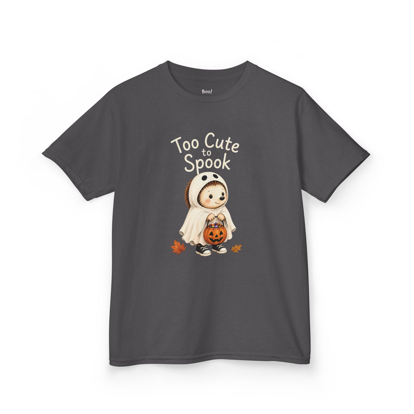 Kids T-Shirt— "Too Cute to Spook" Halloween Ghost