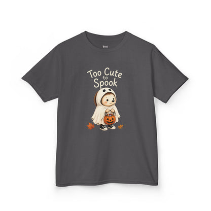 Kids T-Shirt— "Too Cute to Spook" Halloween Ghost