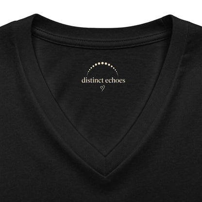 Spook-ish V‑Neck Tee — "Caffeinated & Mildly Haunted" Halloween Coffee Shirt
