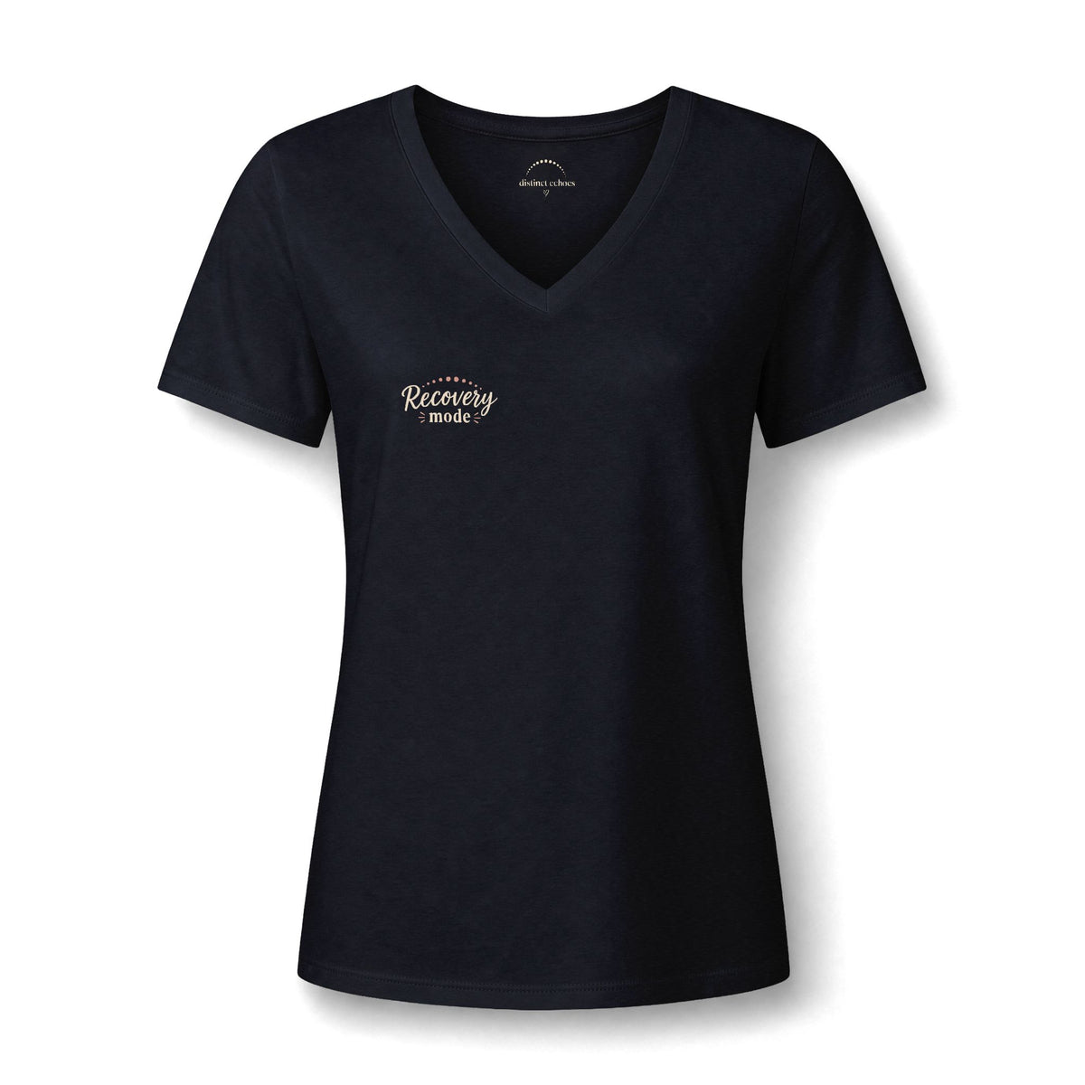 "Recovery Mode" V‑Neck Tee — Women's Rest & Recovery Shirt -Front & Back Design