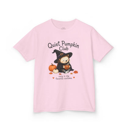 Quiet Pumpkin Club Kids Tee — Cute Witch Halloween Shirt
