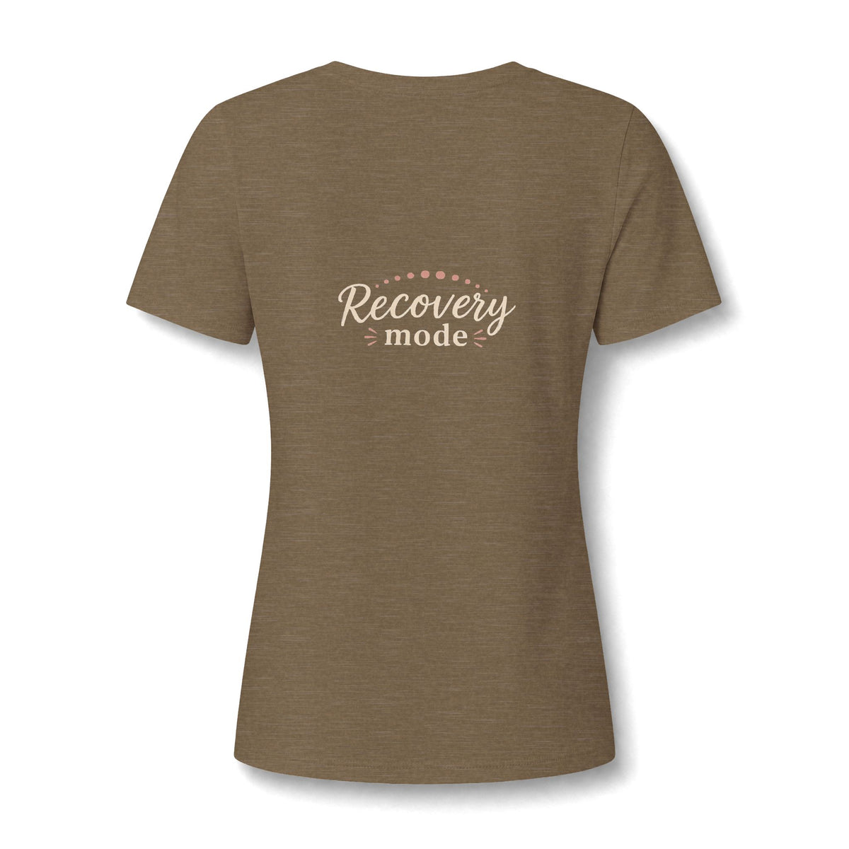 "Recovery Mode" V‑Neck Tee — Women's Rest & Recovery Shirt -Front & Back Design
