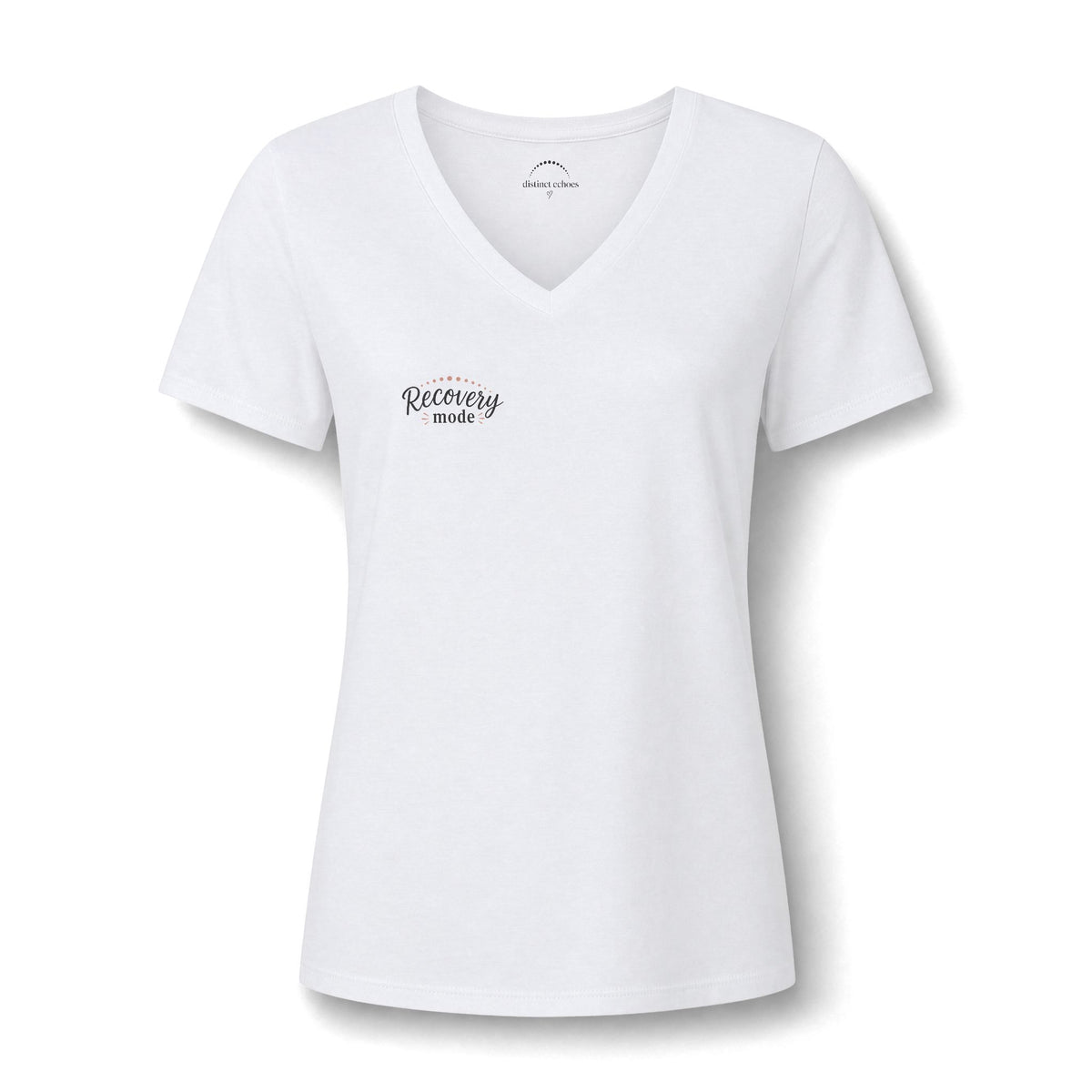 "Recovery Mode" V‑Neck Tee — Women's Rest & Recovery Shirt -Front & Back Design