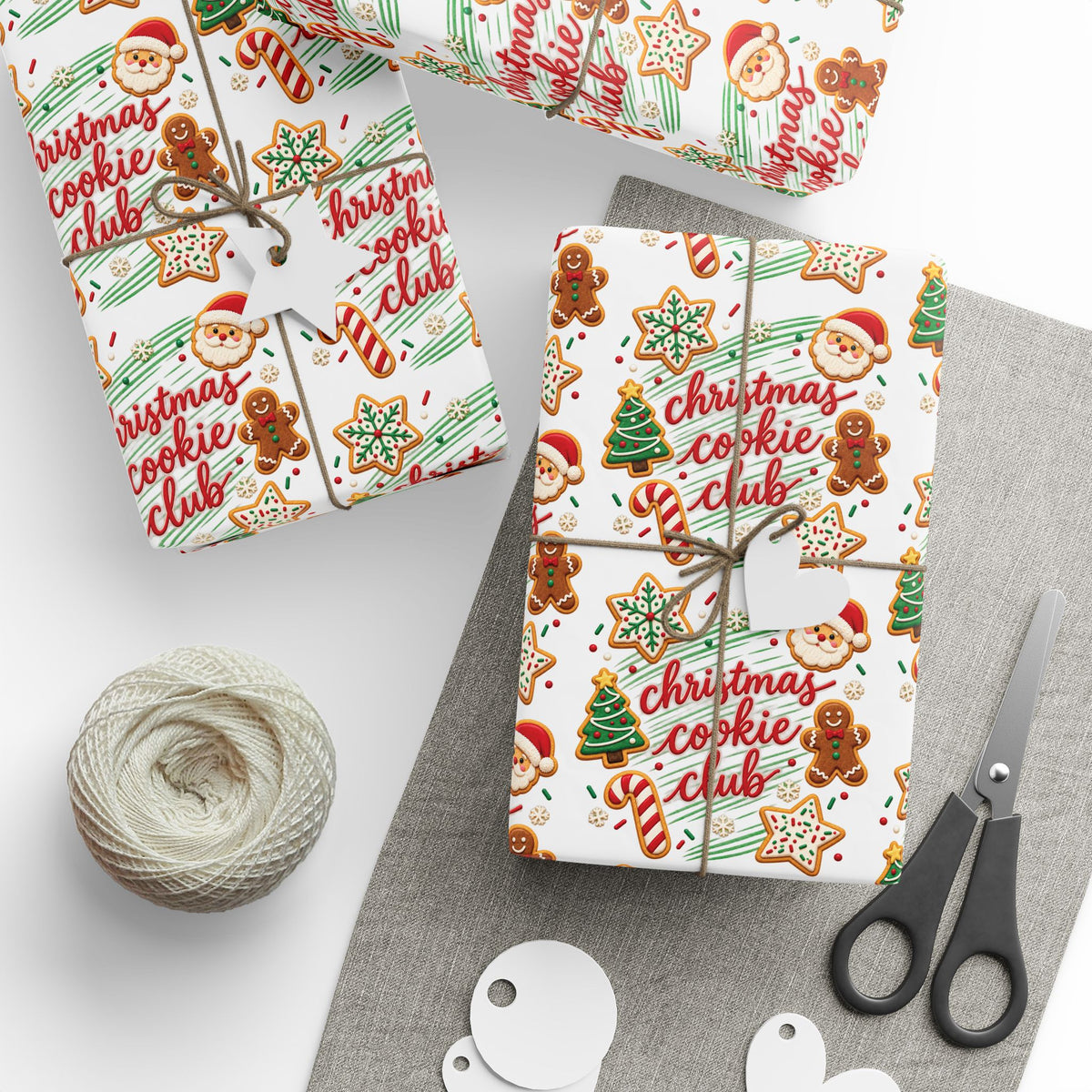 Christmas Cookie Club Holiday Wrapping Paper 30" x 36"