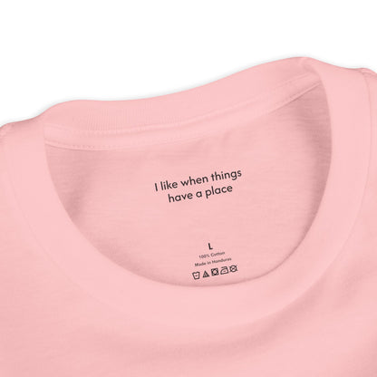 Youth Tee — "Putting Things in Order Helps Me Feel Calm" Cute Hedgehog Kids Shirt