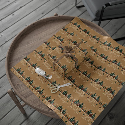 Cabin Holidays  - Woodland Trees Wrapping Paper 30" x 36"