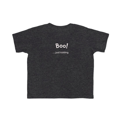 Toddler Tee — "Too Cute to Spook" Halloween Ghost Shirt