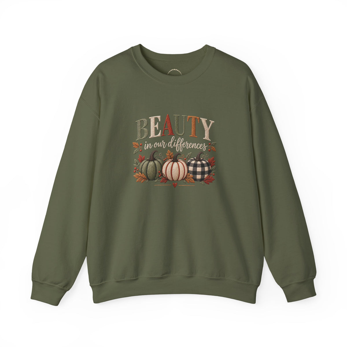 "Beauty in Our Differences" - Cozy Faux-Embroidery Autumn Sweatshirt