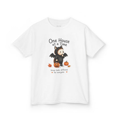 Youth T-Shirt - "One House at a Time"  Bat Halloween Tee