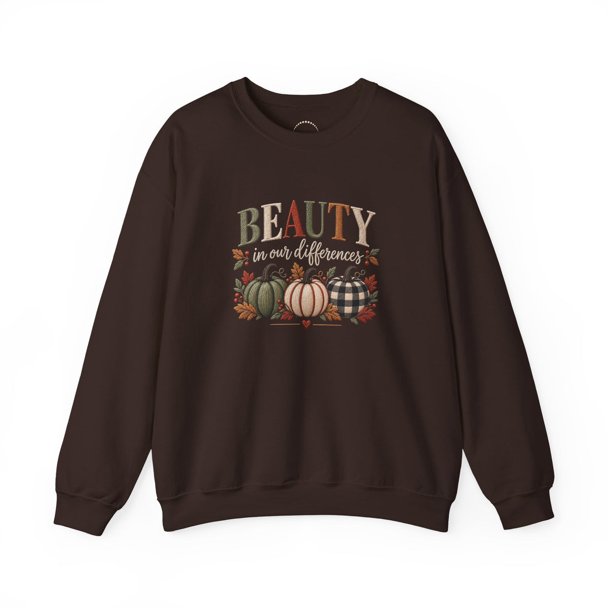 "Beauty in Our Differences" - Cozy Faux-Embroidery Autumn Sweatshirt