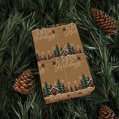 Cabin Holidays  - Woodland Trees Wrapping Paper 30" x 36"
