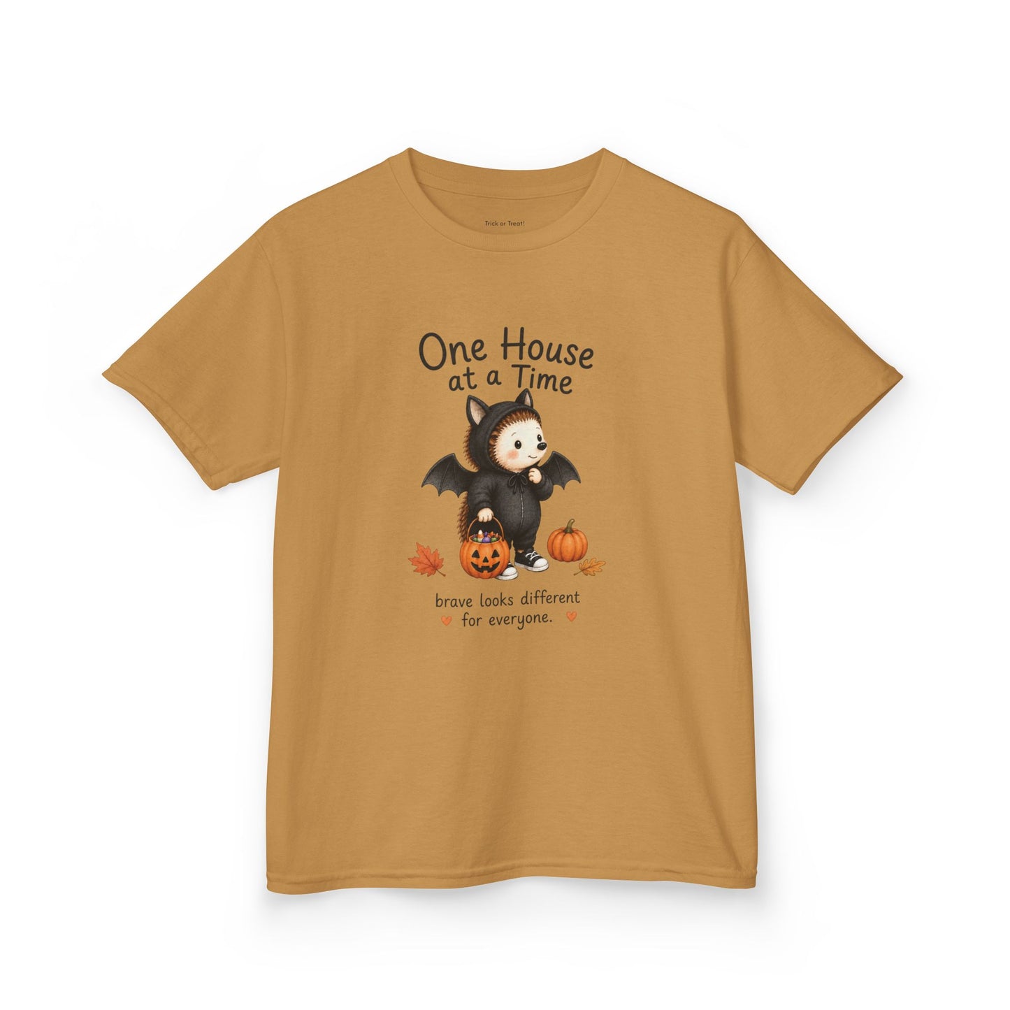 Youth T-Shirt - "One House at a Time"  Bat Halloween Tee