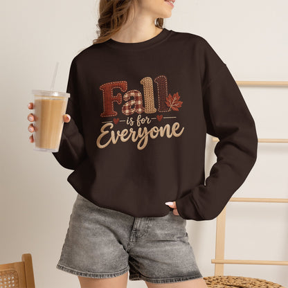 "Fall Is For Everyone " Faux-Embroidery Sensory Friendly Sweatshirt