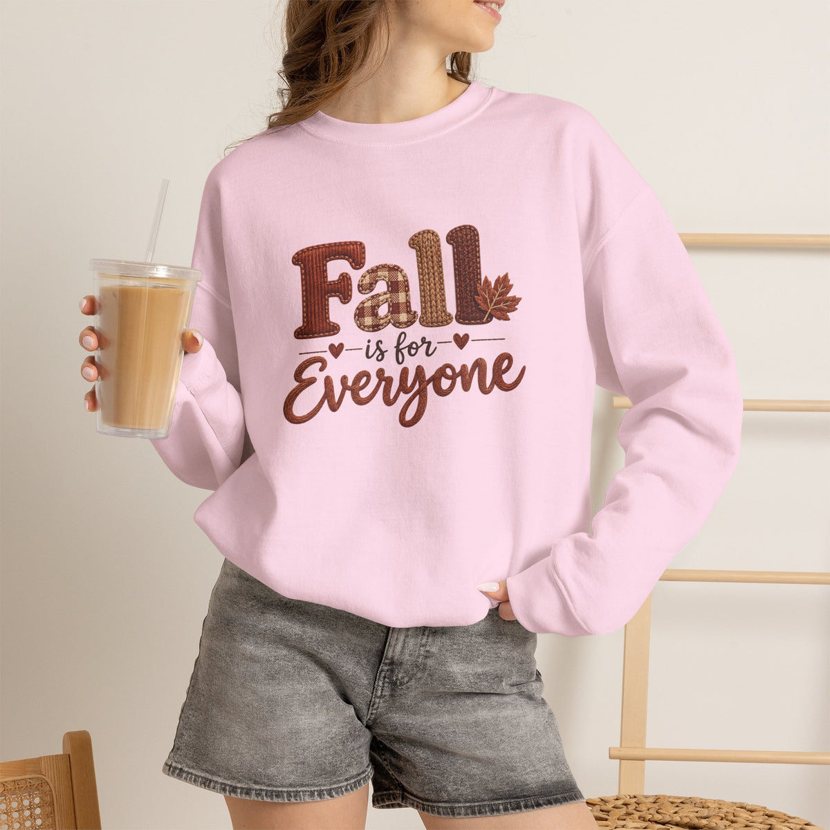 "Fall Is For Everyone " Faux-Embroidery Sensory Friendly Sweatshirt