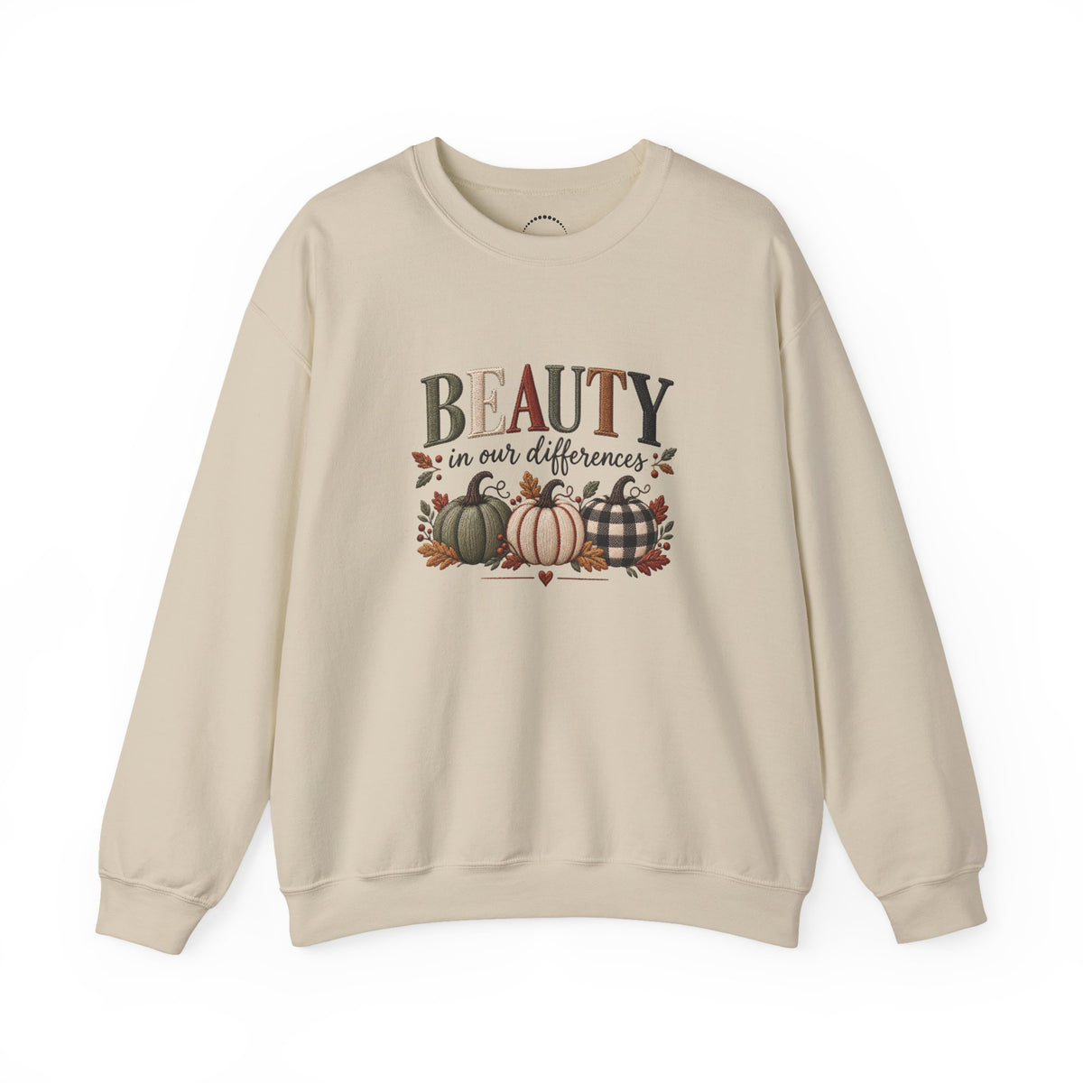 "Beauty in Our Differences" - Cozy Faux-Embroidery Autumn Sweatshirt