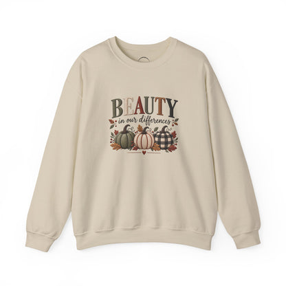 "Beauty in Our Differences" - Cozy Faux-Embroidery Autumn Sweatshirt